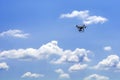 Drone on a sunny day against the sky and clouds Royalty Free Stock Photo