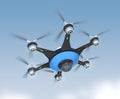 Drone with surveillance camera. Royalty Free Stock Photo