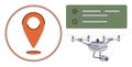 Drone Surveillance with Location Marker and Data Insights for Geolocation and Monitoring Royalty Free Stock Photo