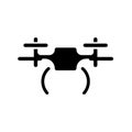 Drone symbol flat black line icon, Vector Illustration