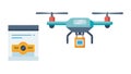 Drone with Tablet Control and Cargo, Delivery Tech, vector design Generative AI Royalty Free Stock Photo