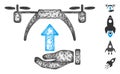Drone Takeoff Web Vector Mesh Illustration Royalty Free Stock Photo