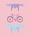 drone tech with delivery service icons