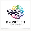 Drone Tech Logo Design Template Inspiration