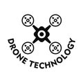 Drone technology logo, simple style