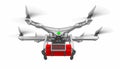 Drone with time bomb 3d rendering