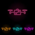 drone tools color neon set. Simple thin line, outline vector of drones icons for ui and ux, website or mobile application