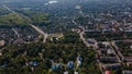 Drone top-down landscape shots of ancient Chernihiv town Royalty Free Stock Photo