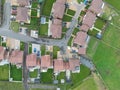 Drone top down view of a new housing development. Royalty Free Stock Photo