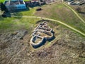 Drone top view The ancient Thracian city of Kabyle, Kabile or Cabyle in Bulgaria Royalty Free Stock Photo