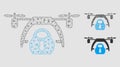 Drone Unloading Vector Mesh Network Model and Triangle Mosaic Icon Royalty Free Stock Photo