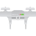 Drone with video camera flat vector icon