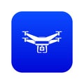 Drone video camera icon digital blue