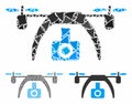 Drone video camera Mosaic Icon of Bumpy Pieces