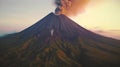 Drone Video of Volcan de Fuego Eruption in Guatemala