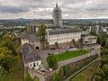 Drone view at the abbey of Siegburg in Germany Royalty Free Stock Photo