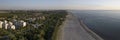 drone view of adriatic shore with sandy beach at morning Royalty Free Stock Photo