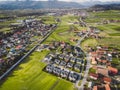 Aerial view of residential area in the suburbs somewhere in Slovenia