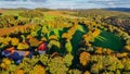 Drone view of autumn golf course in Germany. Royalty Free Stock Photo