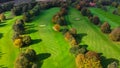 Drone view of autumn golf course in Germany. Royalty Free Stock Photo