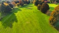 Drone view of autumn golf course in Germany. Royalty Free Stock Photo