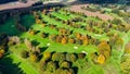 Drone view of autumn golf course in Germany. Royalty Free Stock Photo