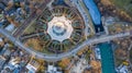 Drone view of The Bahai House of Worship, Temple in Wilmette, Illinois Royalty Free Stock Photo