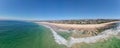 Drone view at the beach of Jeffrey\'s bay in South Africa Royalty Free Stock Photo