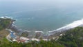 Drone view the beauty of the Menganti beach Kebumen Indonesia