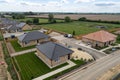 Drone view of bungalows in housing development Royalty Free Stock Photo