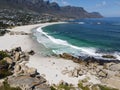 Drone view at Camps bay near Cape Town on South Africa Royalty Free Stock Photo