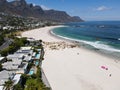 Drone view at Camps bay near Cape Town on South Africa Royalty Free Stock Photo