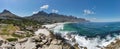 Drone view at Camps bay near Cape Town on South Africa Royalty Free Stock Photo