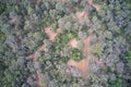 Drone view of campsite and forest Balingup, Western Australia