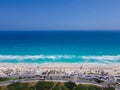 Drone view of Cancun Hotel Zone