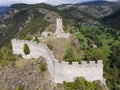 Drone view at the castle of Graines on Aosta valley, Italy