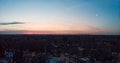 Drone View of Chicago Silhouette Under Waning Crescent Moon Royalty Free Stock Photo