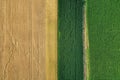 Drone view of crop rotation layout, emphasizing sustainable farming techniques... Royalty Free Stock Photo