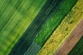 Drone view of crop rotation layout, emphasizing sustainable farming techniques... Royalty Free Stock Photo