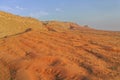 Drone view of Dry Desert in Dubai with Sand Ripples, High Dune Desert in United Arab Emirates Royalty Free Stock Photo