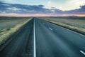 Drone view of an empty, lone road Royalty Free Stock Photo
