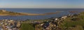 A drone view of the estuary of the River Deben at Felixstowe Ferry in Suffolk Royalty Free Stock Photo