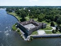 Drone view of Fort Chambly Royalty Free Stock Photo