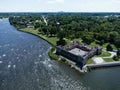 Drone view of Fort Chambly Royalty Free Stock Photo