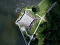 Drone view of Fort Chambly Royalty Free Stock Photo