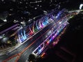 The drone view of Gerilya Bridge in Purwokerto City Royalty Free Stock Photo