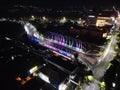 The drone view of Gerilya Bridge in Purwokerto City Royalty Free Stock Photo