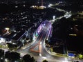 The drone view of Gerilya Bridge in Purwokerto City Royalty Free Stock Photo