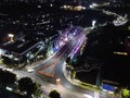 The drone view of Gerilya Bridge in Purwokerto City Royalty Free Stock Photo