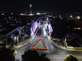 The drone view of Gerilya Bridge in Purwokerto City Royalty Free Stock Photo